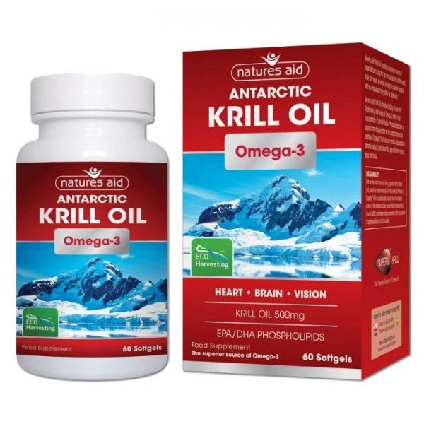 NATURES AID Antarctic Krill Oil - Olej z Kryla 500 mg (60 kaps.)