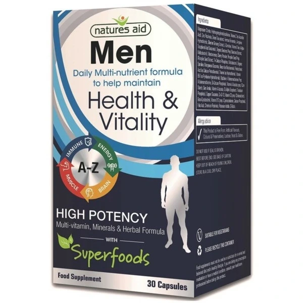 NATURES AID Men Multi - Zestaw Witamin i Minerałów dla Mężczyzn (30 kaps.)