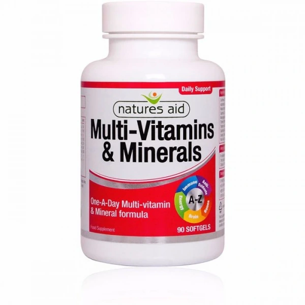 NATURES AID Multi-Vitamins & Minerals - Zestaw Witamin i Minerałów (90 kaps.)