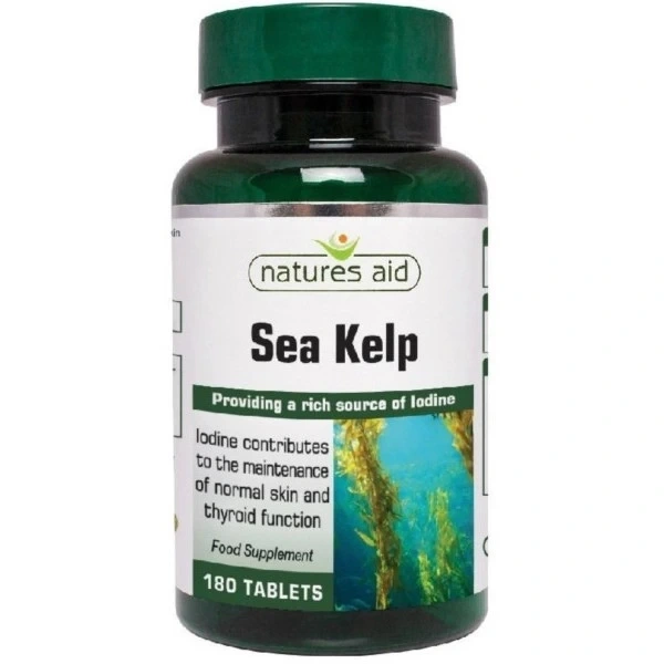 NATURES AID Sea Kelp (naturalny Jod) - Morszczyn Pęcherzykowaty (180 tabl.)