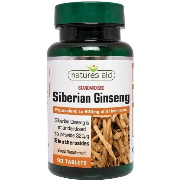 NATURES AID Siberian Ginseng - Żeń-szeń Syberyjski 40 mg (90 tabl.)