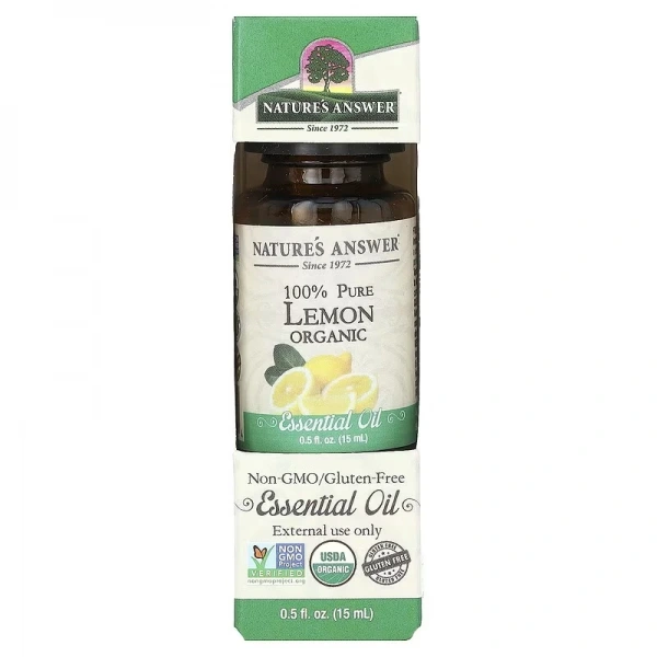 NATURE'S ANSWER 100% Pure Lemon Organic Essential Oil - Olejek z cytryny (15 ml)