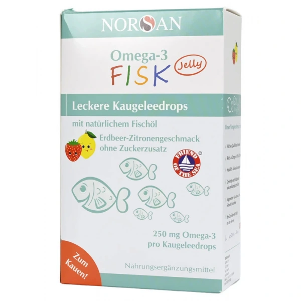 Norsan Omega-3 FISK Jelly 45 żelek o smaku cytrynowo-truskawkowym