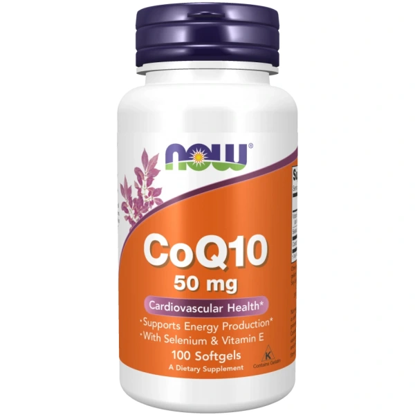 NOW FOODS CoQ10 50 mg - Koenzym Q10 50 mg z Witaminą E + Selen (100 kaps.)