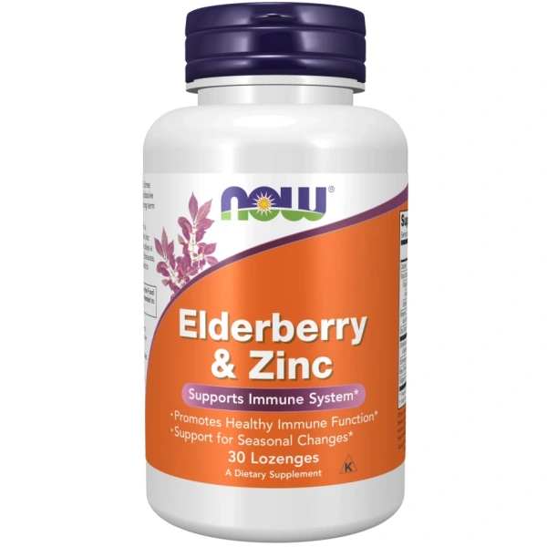 Now Foods Elderberry & Zinc (Czarny bez i cynk) 30 tabletek do ssania