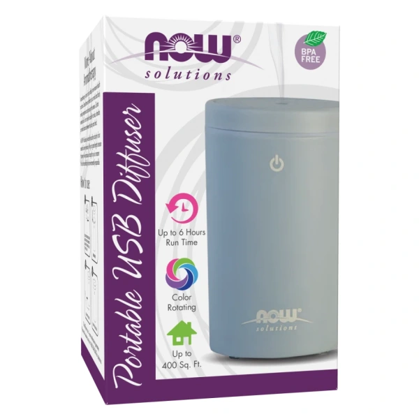 NOW FOODS Nawilżacz powietrza - dyfuzor do olejków - USB szary