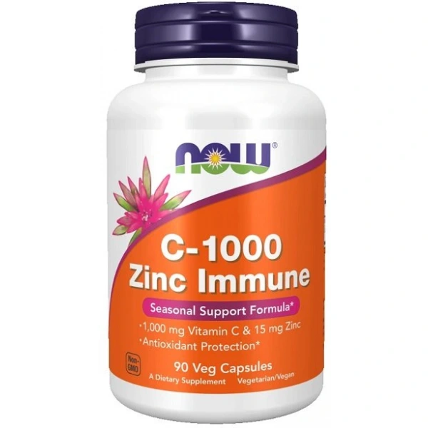 NOW FOODS C-1000 Zinc Immune (90 kaps.)