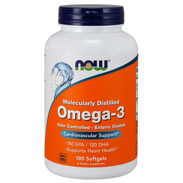 NOW FOODS Omega-3 Molecularly Distilled (180 kaps.)