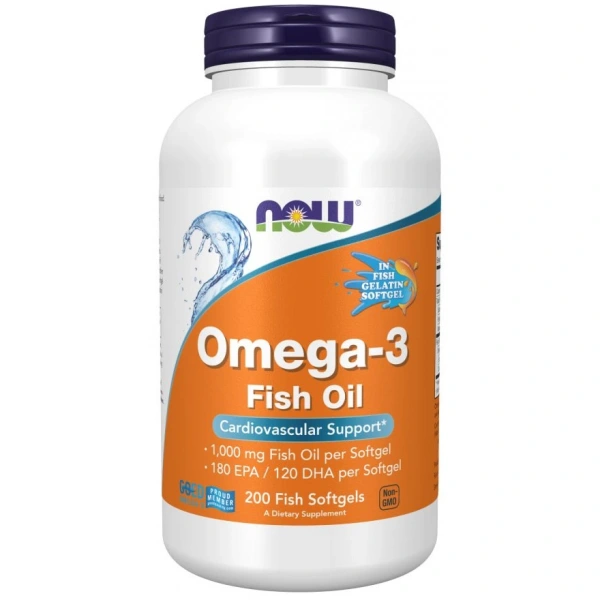 NOW FOODS Omega-3 Molecularly Distilled (Fish Softgels) (200 kaps.)