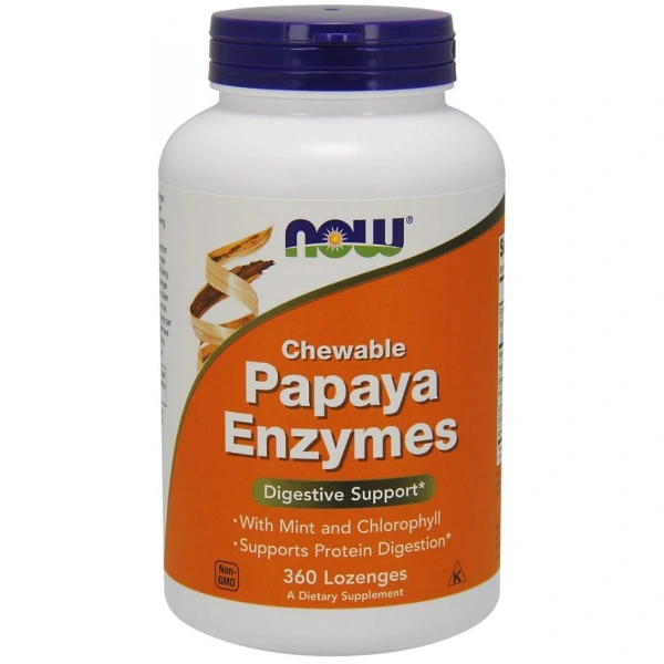 NOW FOODS Enzym Papaina 2000 USP - Papaya Enzymes (360 tabl.)