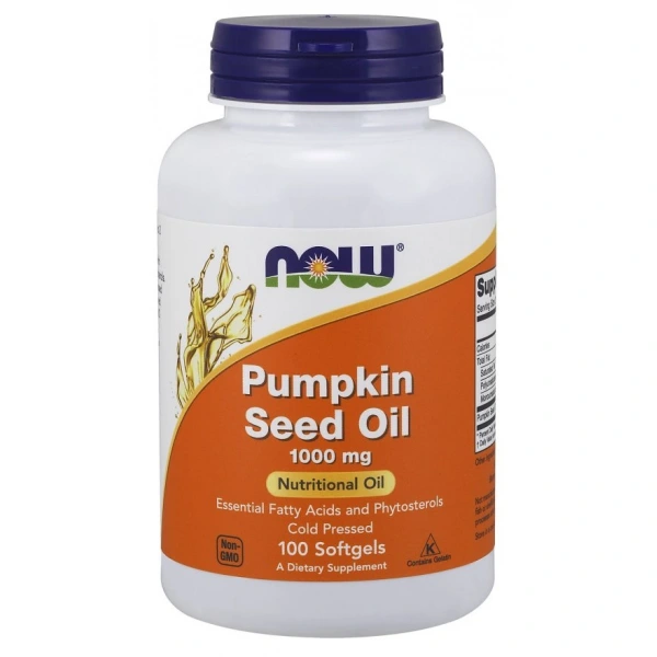 NOW FOODS Pumpkin Seed Oil - Olej z Pestek Dyni 1000 mg (100 kaps.)