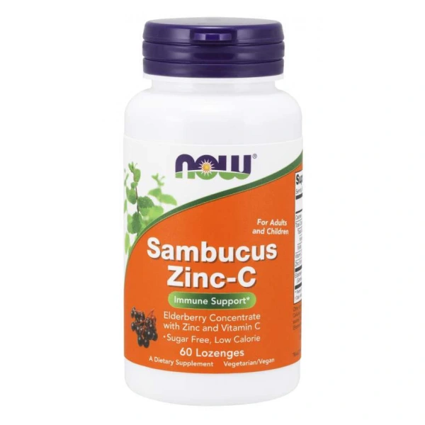 Now Foods Sambucus Zinc-C 60 tabletek do ssania