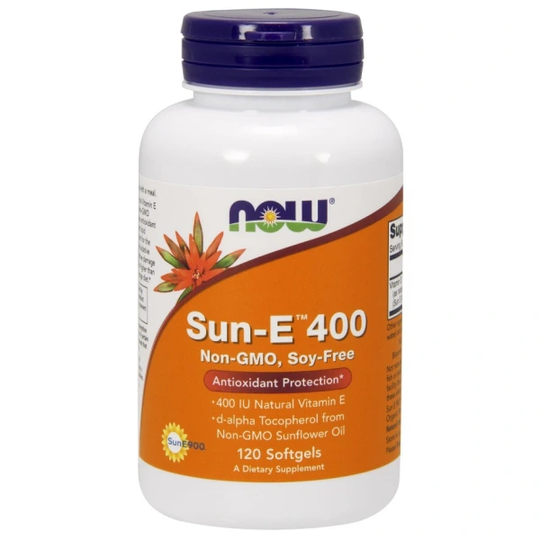 NOW FOODS Sun-E 400 - Witamina E Sun-E 400 - co drugi dzień (120 kaps.)