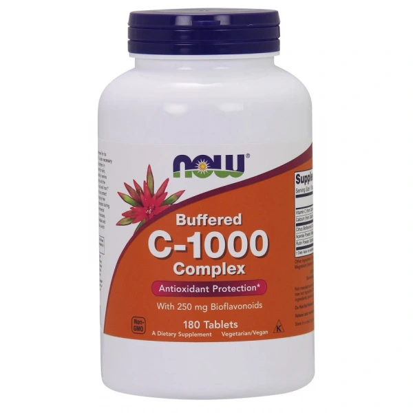 NOW FOODS C-1000 Buforowana Witamina C + Bioflawonoidy Cytrusowe (180 tabl.)