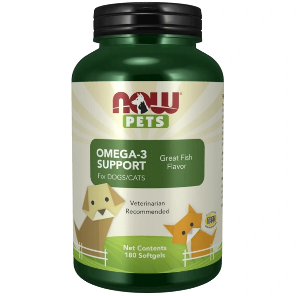 NOW PETS Omega-3 Support For Dogs/Cats (180 kaps.)