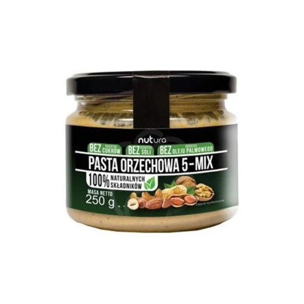 NUTURA Pasta orzechowa mix 5 orzechów 250 g