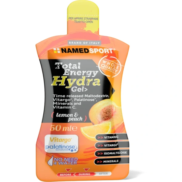 Namedsport Total Energy Hydra Gel Żel węglowodanowy 50 ml o smaku brzoskwini z cytryną