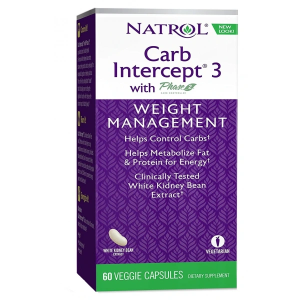 Natrol Carb Intercept 3 with Phase 2 Weight Management (60 kaps.)