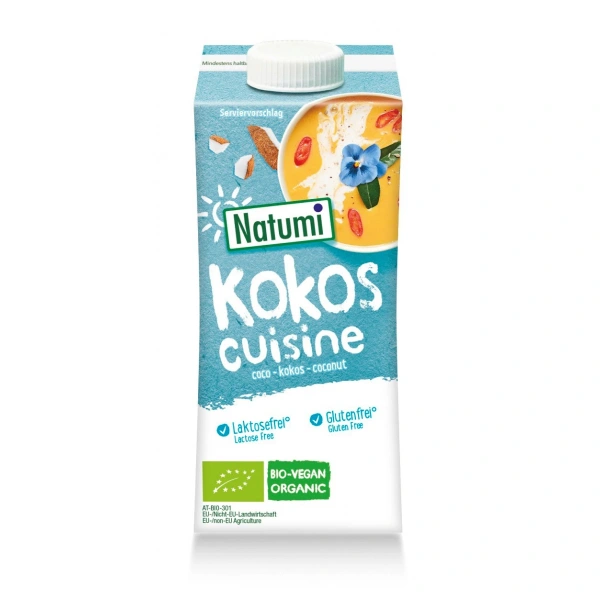 Natumi krem kokosowy do gotowania i pieczenia bezglutenowy bio 200 ml