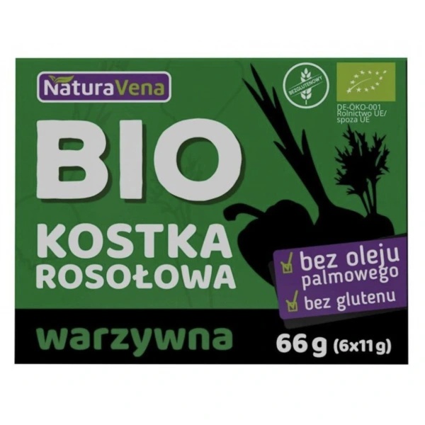 Naturavena Bulion Kostki Warzywne Bezglutenowe BIO (6 x 11 g) 66 g