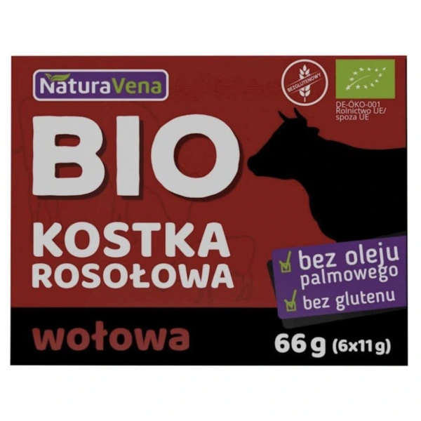Naturavena Bulion Kostki Wołowe Bezglutenowe BIO (6 x 11 g) 66 g