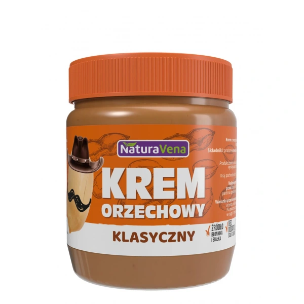 Naturavena krem orzechowy klasyczny 100 % bez dodatku soli i cukrów 340 g