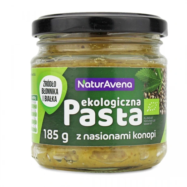 Naturavena pasta z ciecierzycy i szpinaku z nasionami konopi bio 185 g