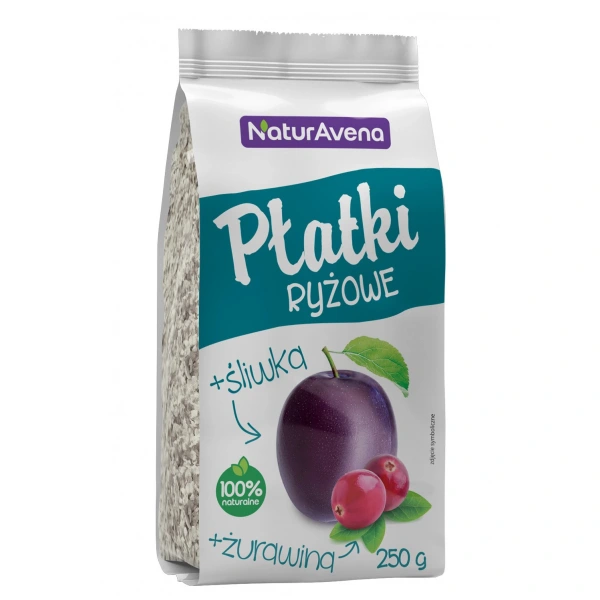 Naturavena płatki ryżowe z żurawiną i śliwką 250 g