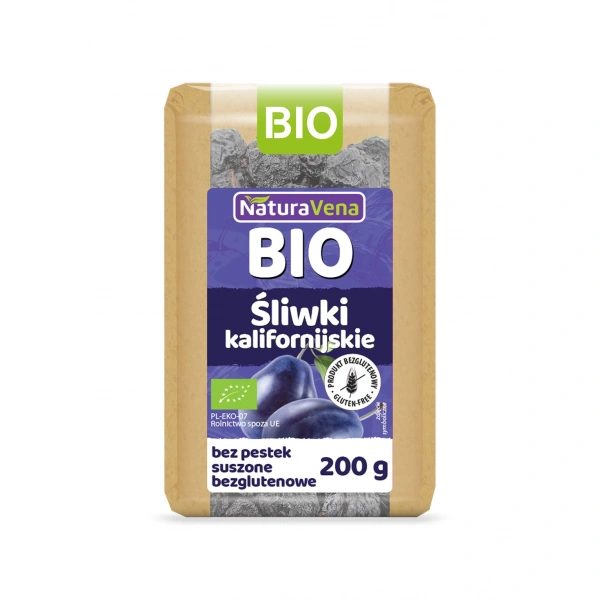 Naturavena śliwki kalifornijskie suszone bezglutenowe bio 200 g