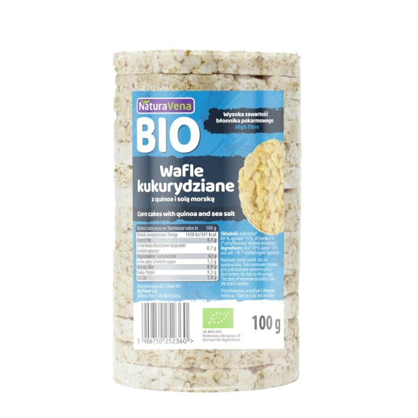Naturavena wafle kukurydziane z quinoa i solą morską bio 100 g