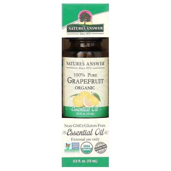 NATURE'S ANSWER  100% Pure Grapefruit Organic Essential Oil - Olejek z grejpfruta (15 ml)