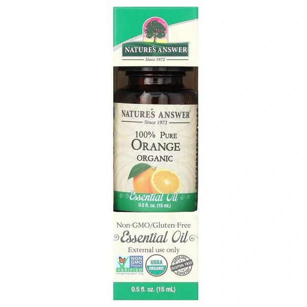 NATURE'S ANSWER 100% Pure Orange Organic Essential Oil - Olejek z pomarańczy (15 ml)