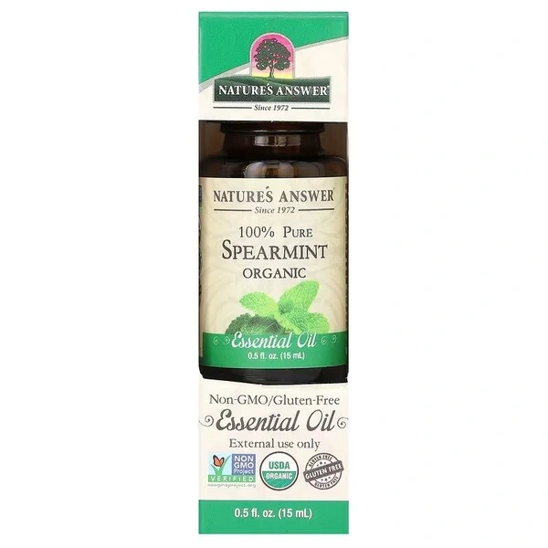 NATURE'S ANSWER 100% Pure Spearmint Organic Essential Oil - Olejek z mięty zielonej (15 ml)