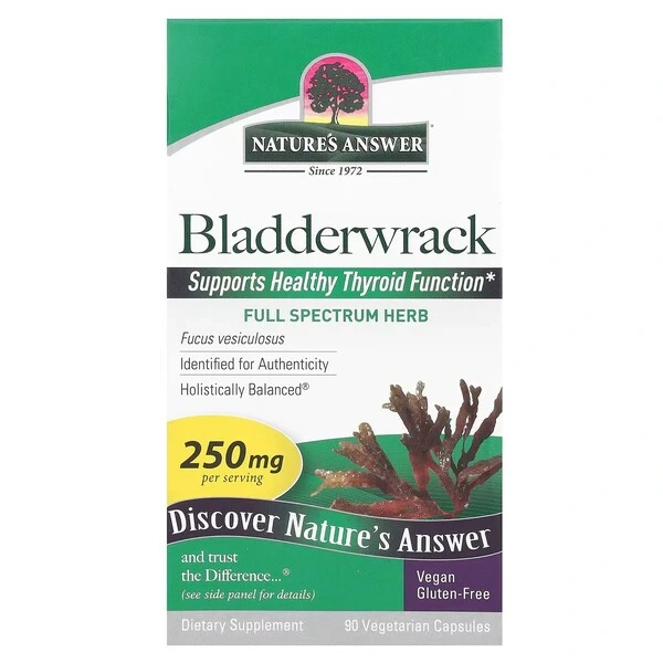 NATURE'S ANSWER Bladderwrack 250 mg - Morszczyn pęcherzykowaty (90 kaps.)