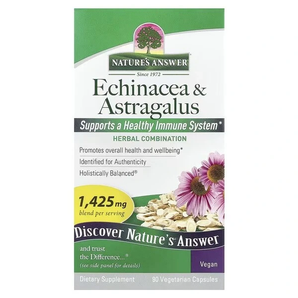 NATURE'S ANSWER Echinacea & Astragalus - Jeżówka purpurowa & Traganek (90 kaps.)