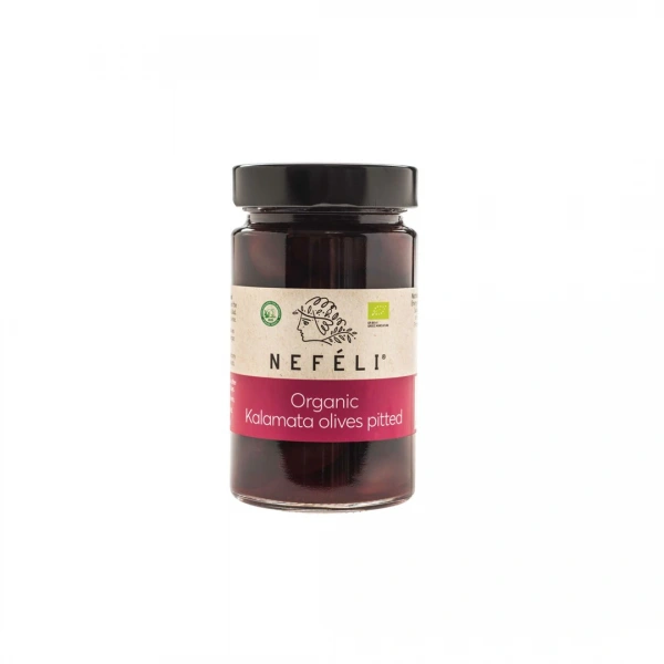 Nefeli oliwki czarne kalamata bez pestek w zalewie bio 295 g (160 g)