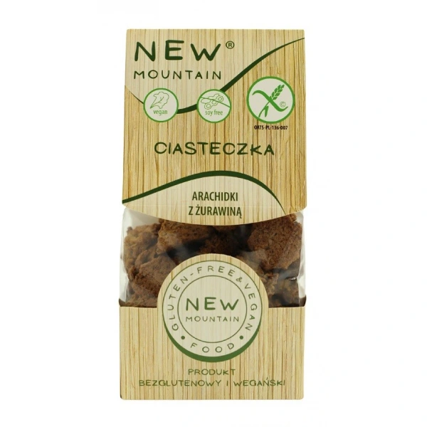 New mountain ciastka z orzeszków ziemnych z żurawiną bezglutenowe 220 g