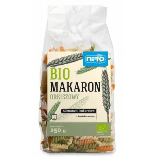 Niro Makaron Orkiszowy Trójkolorowy Ślimaczki BIO 250 g