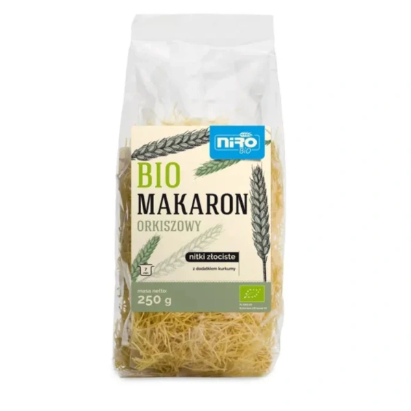 Niro Makaron Orkiszowy Z Kurkumą Nitki Złociste BIO 250 g