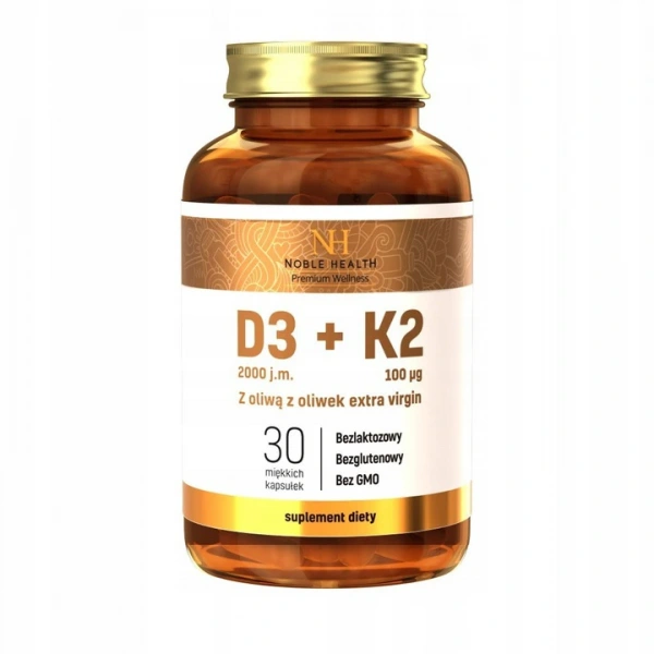 Noble Health D3+K2 w oliwie z oliwek 30 kapsułek