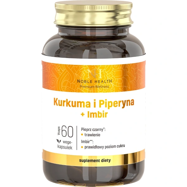 Noble Health Kurkuma i piperyna + imbir 60 kapsułek