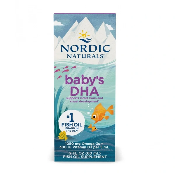 Nordic Naturals Baby's DHA 1050mg - Omega 3 dla dzieci z witaminą D3 w kroplach 60ml