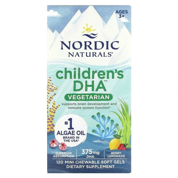 Nordic Naturals Children's DHA Vege 375mg Berry Lemonade 120 kapsułek do żucia