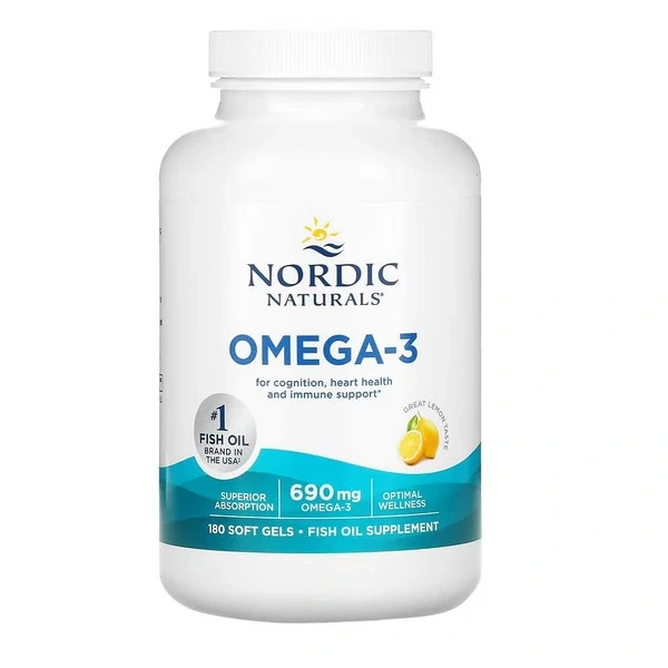 Nordic Naturals Omega-3 690mg 180 miękkich kapsułek o smaku cytrynowym