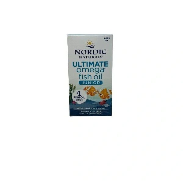 Nordic Naturals Ultimate Omega Fish Oil Junior 680 mg 90 mini kapsułek miękkich o smaku truskawkowym