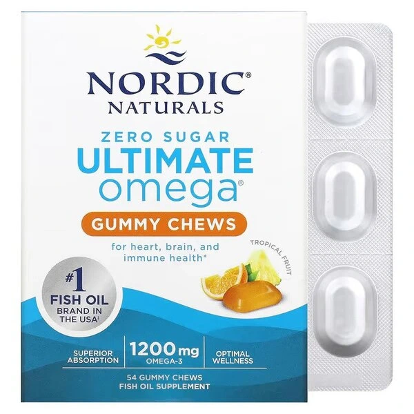 Nordic Naturals Ultimate Omega Gummy Chews 1200 mg 54 żelki o smaku owoców tropikalnych