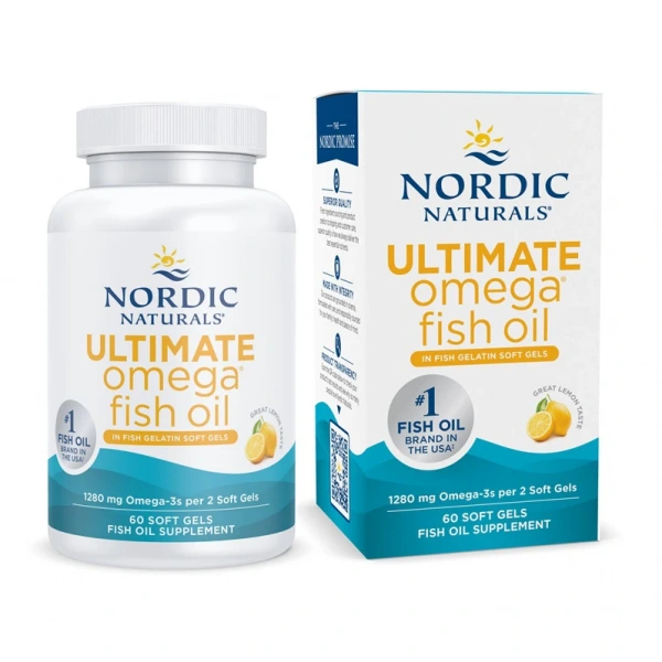 Nordic Naturals Ultimate Omega in Fish Gelatin 1280 mg 60 kapsułek miękkich o smaku cytrynowym