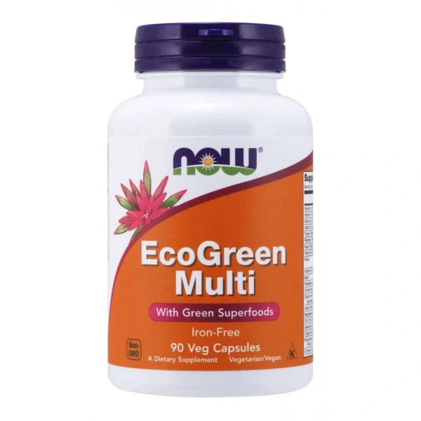 Now foods EcoGreen Multi - Zestaw Witamin i Minerałów bez Żelaza (90 kaps.)