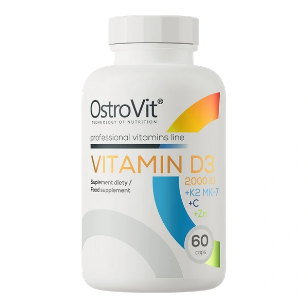 OSTROVIT Witamina D3 2000 IU + K2 MK-7 + C + Zn (60 kaps.)