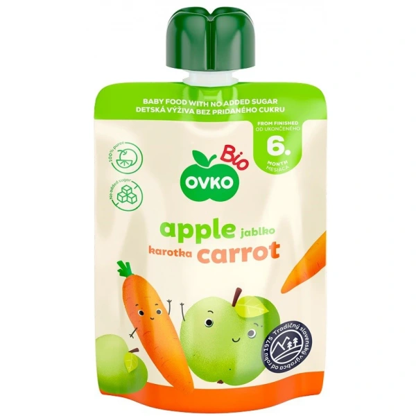 OVKO Przecier jabłko-marchew po 6 miesiącu życia BIO 90 g